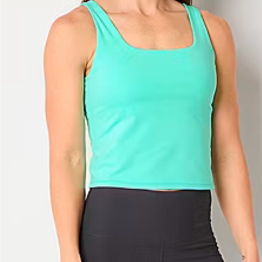 NWT Xersion Everultra-Lite Round Neck Long Line Bra top, Malibu aqua, XL